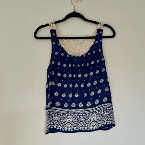 Kids Large Navy Blue Patterned Tank Top